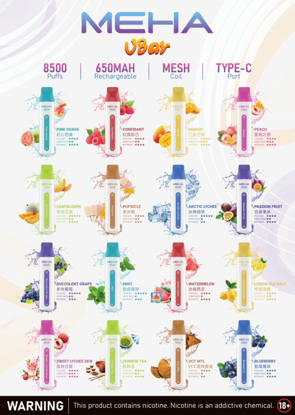 MEHA魅嗨❤️拋棄式8500口🔋可充電(買10隻送一隻可備注口味)